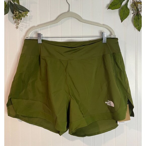 The North Face Womens Green Activewear Running Shorts XL - Picture 1 of 16